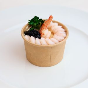 Gastronomia: Canestrini insalata russa e gamberi (3pz)